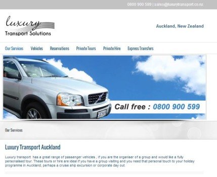 Luxury Transport Website design